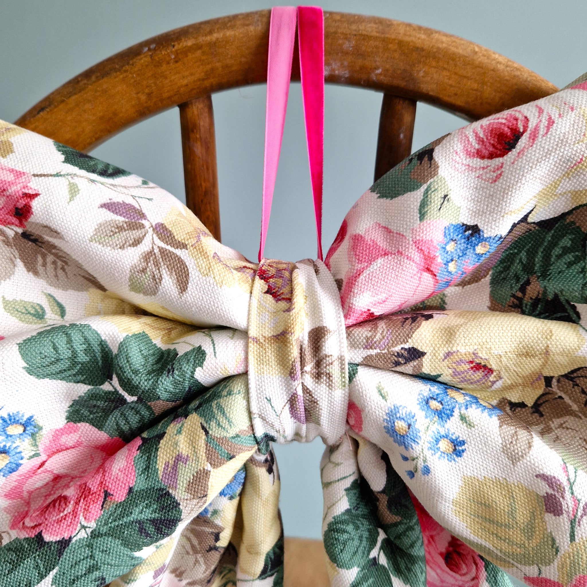 Large Fabric Bow -  Sanderson Little Chelsea Rose Fabric