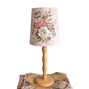 Tapered Lamp Shade In Vintage Floral Sanderson -Pale Grey