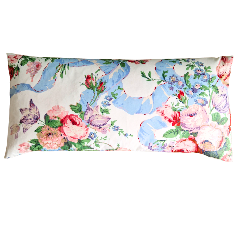 Large Chintz Bolster Cushion Cover In Warner Grand Bouquet