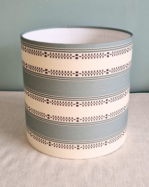 Large Drum Shade In Flora Soames Broken Stripe - Sage