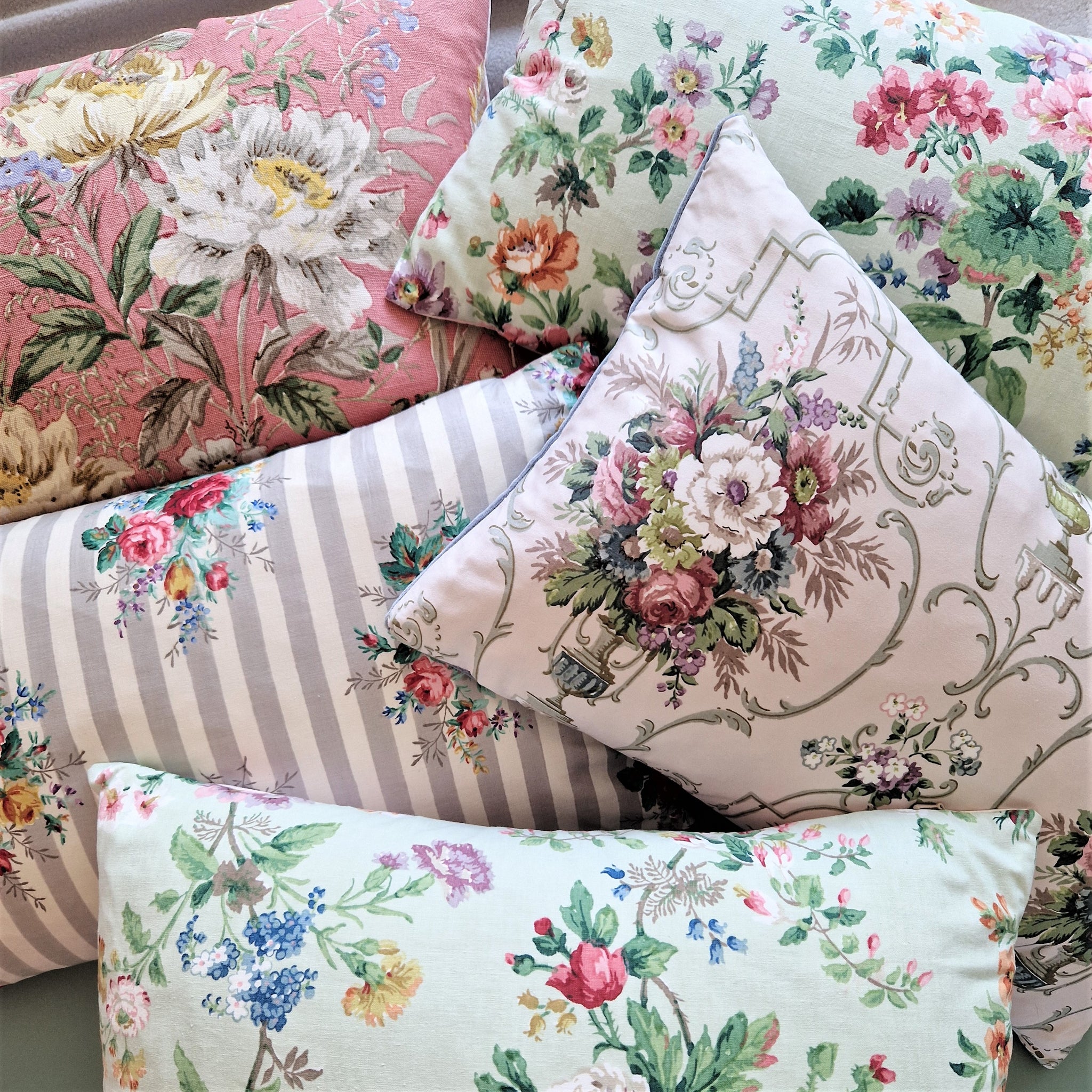 vintage floral cushions by Phillips And Cheers