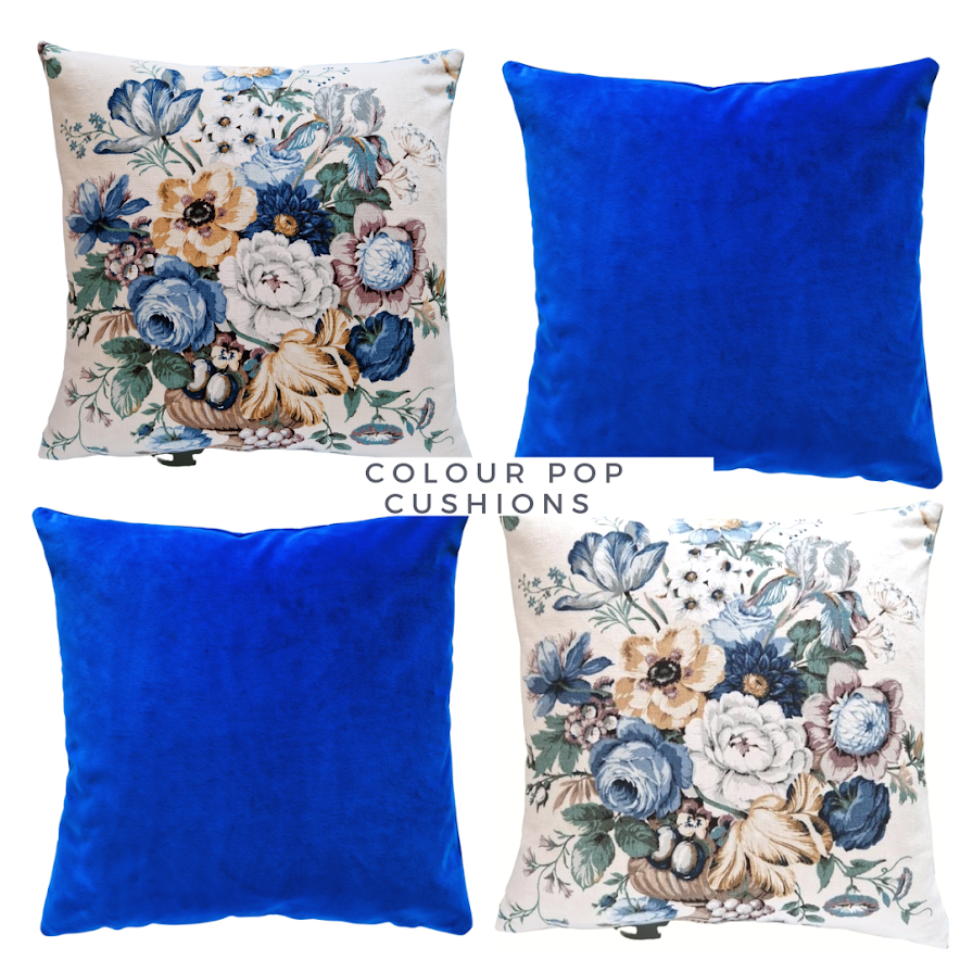 Plush Velvet Cushion Cover In Lapis Blue