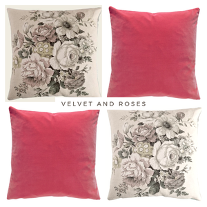 Plush Velvet Cushion Cover In Rose Pink