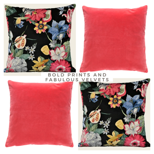 Plush Velvet Cushion Cover In Geranium Pink