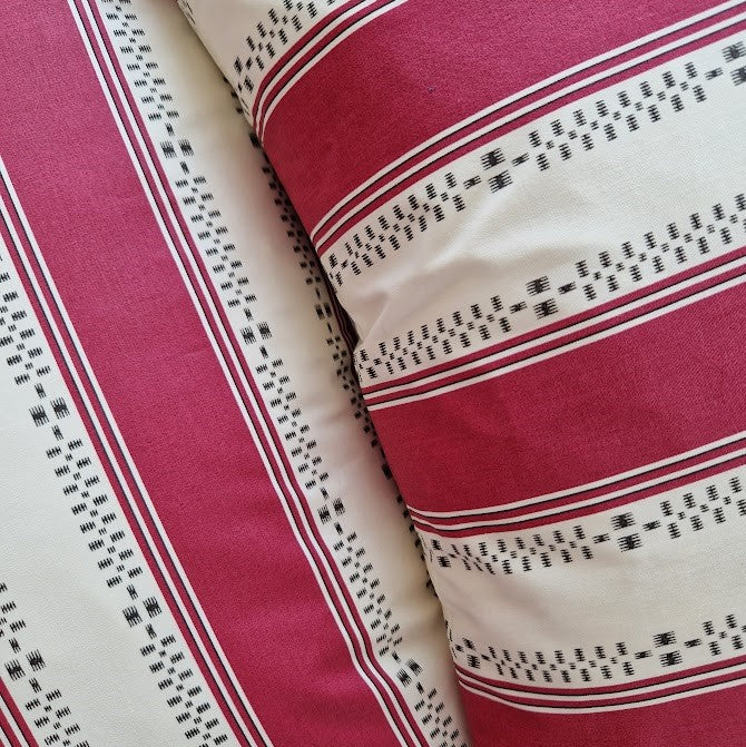 Flora Soames Broken Stripe Cushion Cover 18inch - Ruby