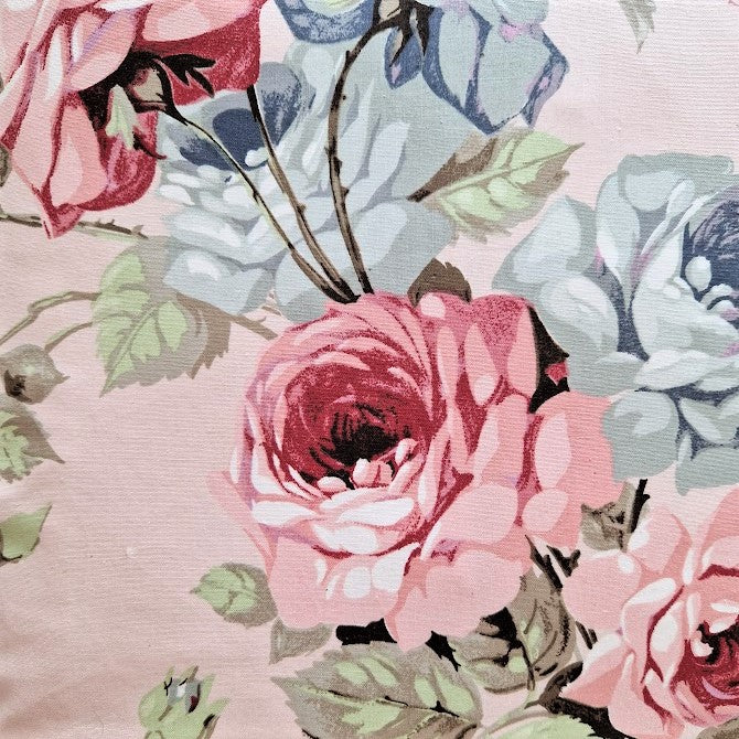 Vintage Floral Fabric Cushion Cover In Stunning Sanderson Rose Print