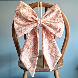 Large Fabric Bow -  William Morris Sea Holly Design