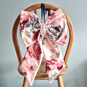 Large Fabric Bow -  Vintage Sanderson Rose Print