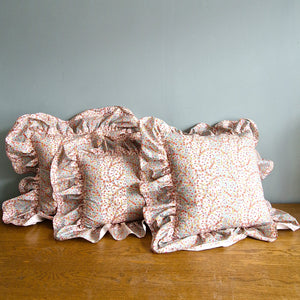 Ruffle Cushion Cover In Jean Monro 'Demelza' Fabric - 18 inch