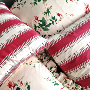 Large Ruffle Bolster Cushion Cover In Colefax & Fowler Fuchsia Glazed Cotton