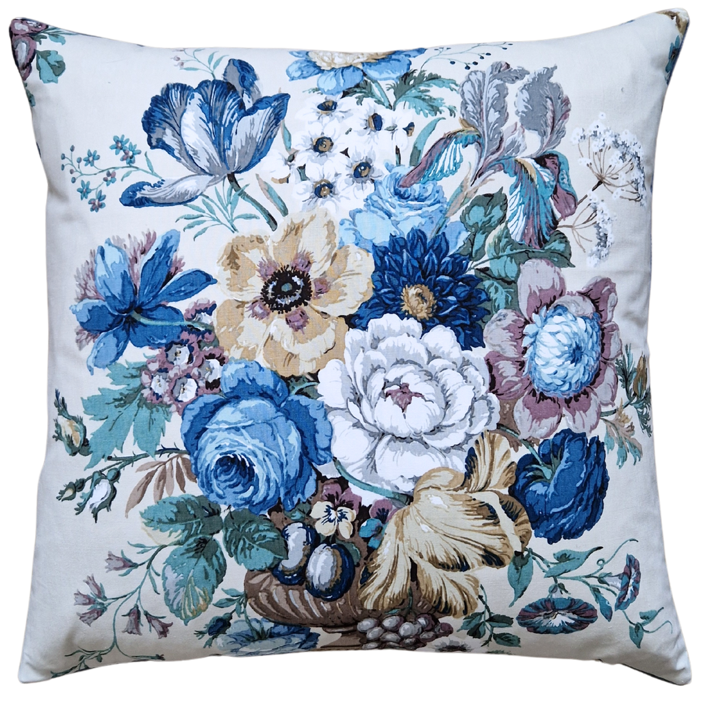 Vintage Floral Cushion Cover In Blue Vintage Floral Sanderson 
