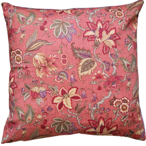 Floral Cushion Cover In Terracotta Sanderson 'Brockton Minor' Jacobean Design