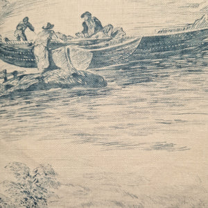 Zoffany 'Boatmen' Linen Toil De Jouy Rectangle Cushion Cover - Teal
