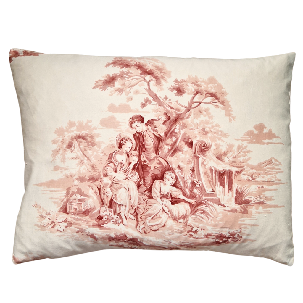 Vintage Sanderson Toil De Jouy Light Sateen Rectangle Cushion Cover