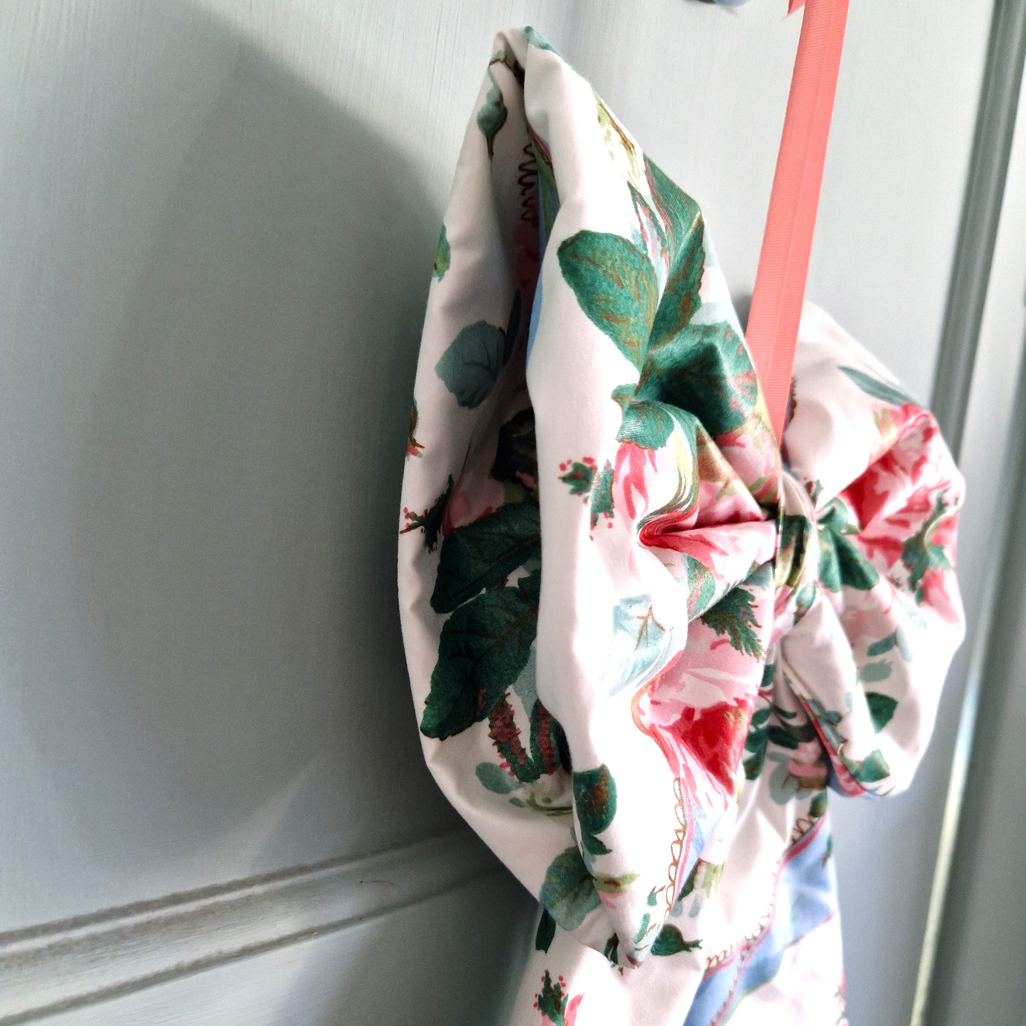 Large Fabric Bow -  Lee Jofa 'Rosebank' Designer Glazed Chintz