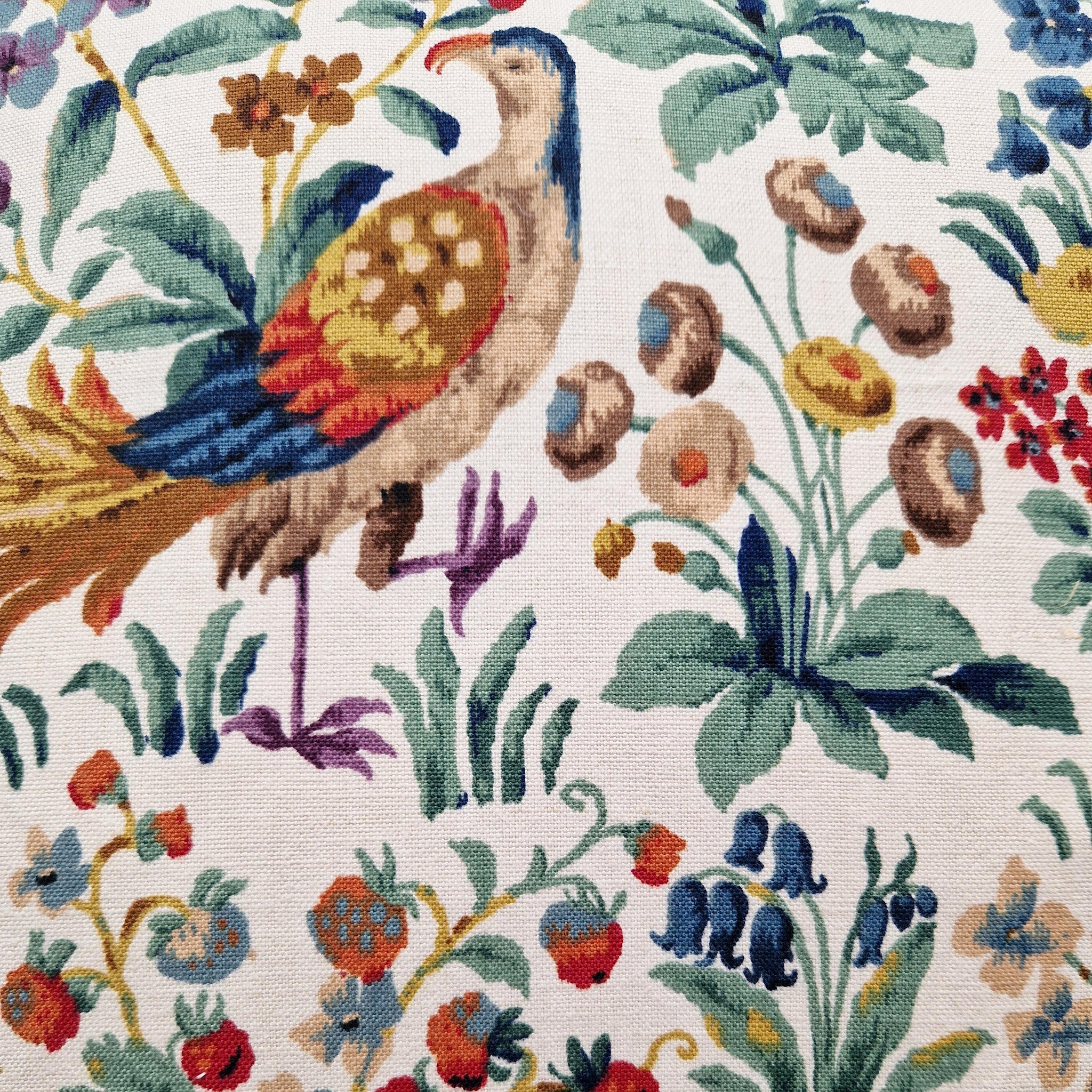 Vintage Sanderson 'Cluny' Countryside Print Cushion Cover