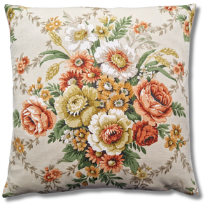 Vintage Floral Sanderson Cushion Cover in Creams and Rust Shades