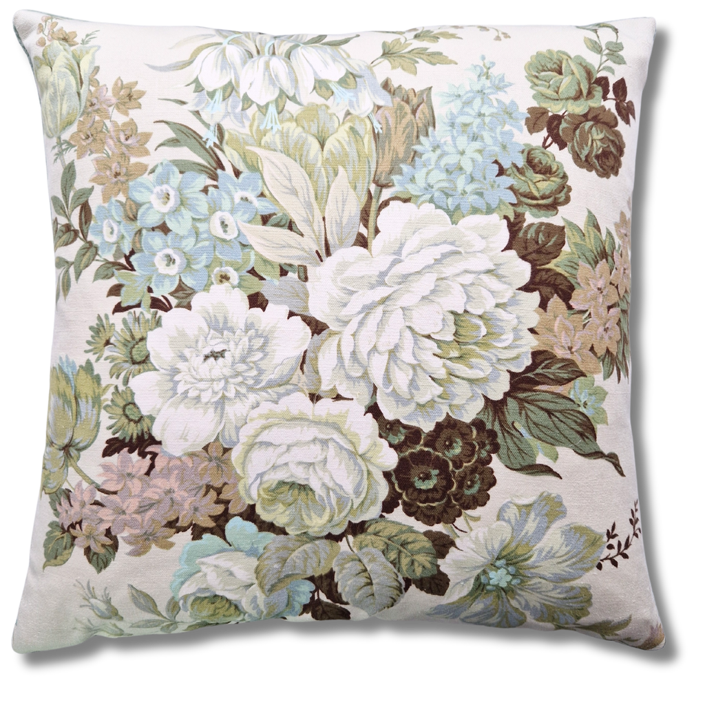 Vintage Sanderson Pale Floral Bouquet Design Cushion Cover