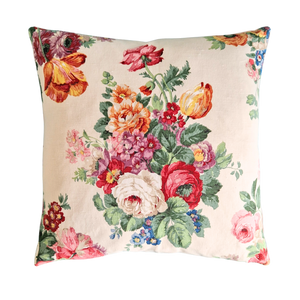 Vintage Sanderson Colourful Floral Cushion Cover