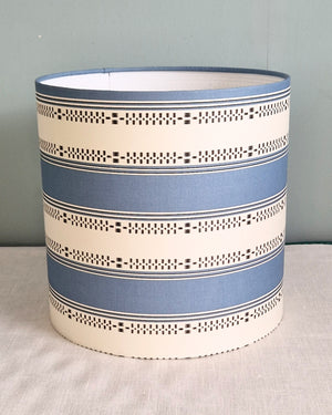 Large Drum Shade In Flora Soames Broken Stripe - Sea Blue
