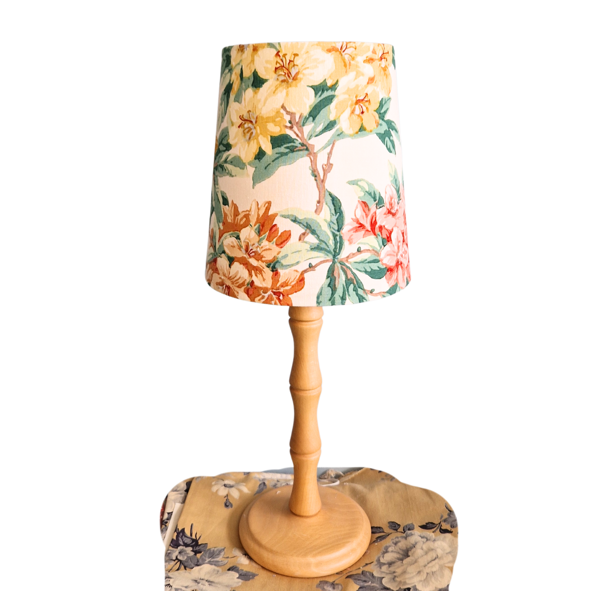 Tapered Lamp Shade In Vintage Sanderson Rhododendron Florals