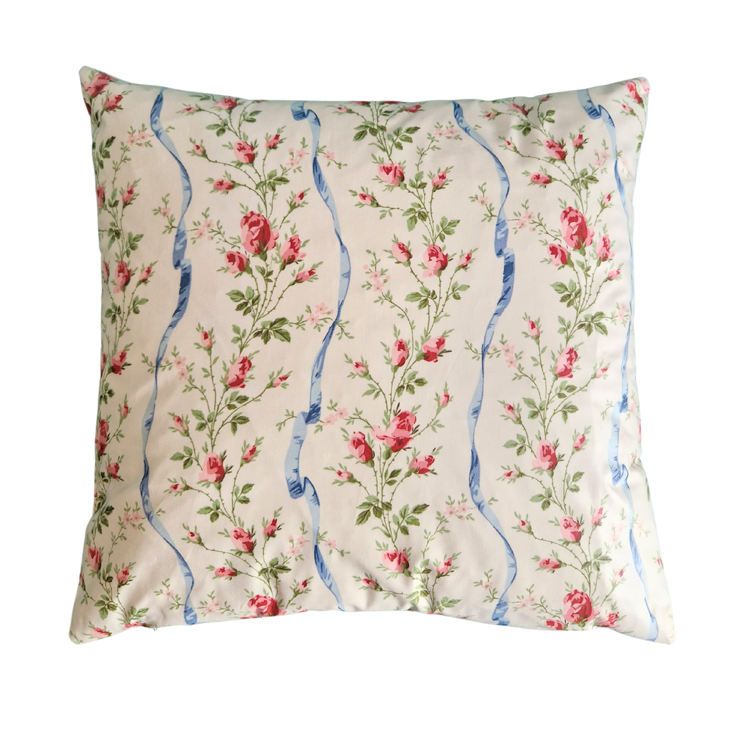 Cushion Cover In Jean Monro 'Cheltenham' fine Glazed Chintz  - 18 inch