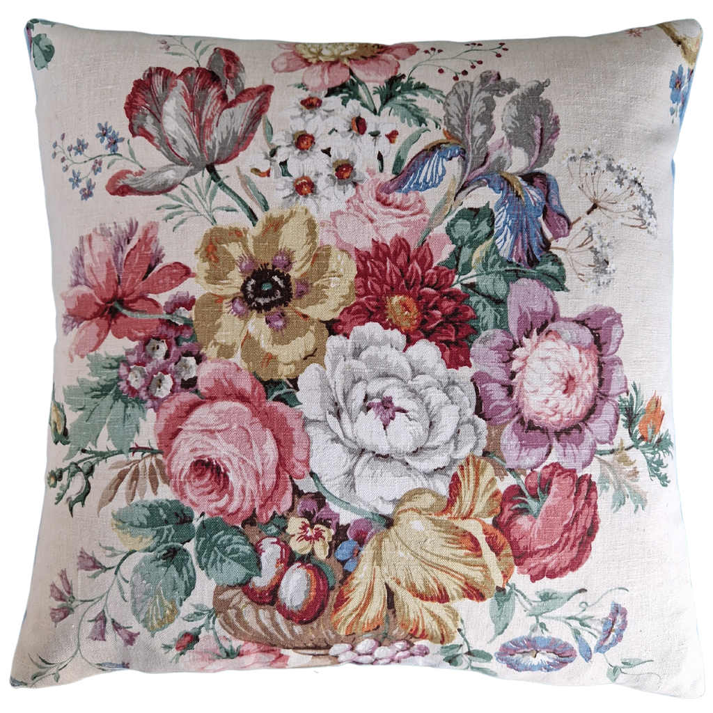 Vintage Floral Cushion Cover In Pink And Purple Vintage Floral Sanderson