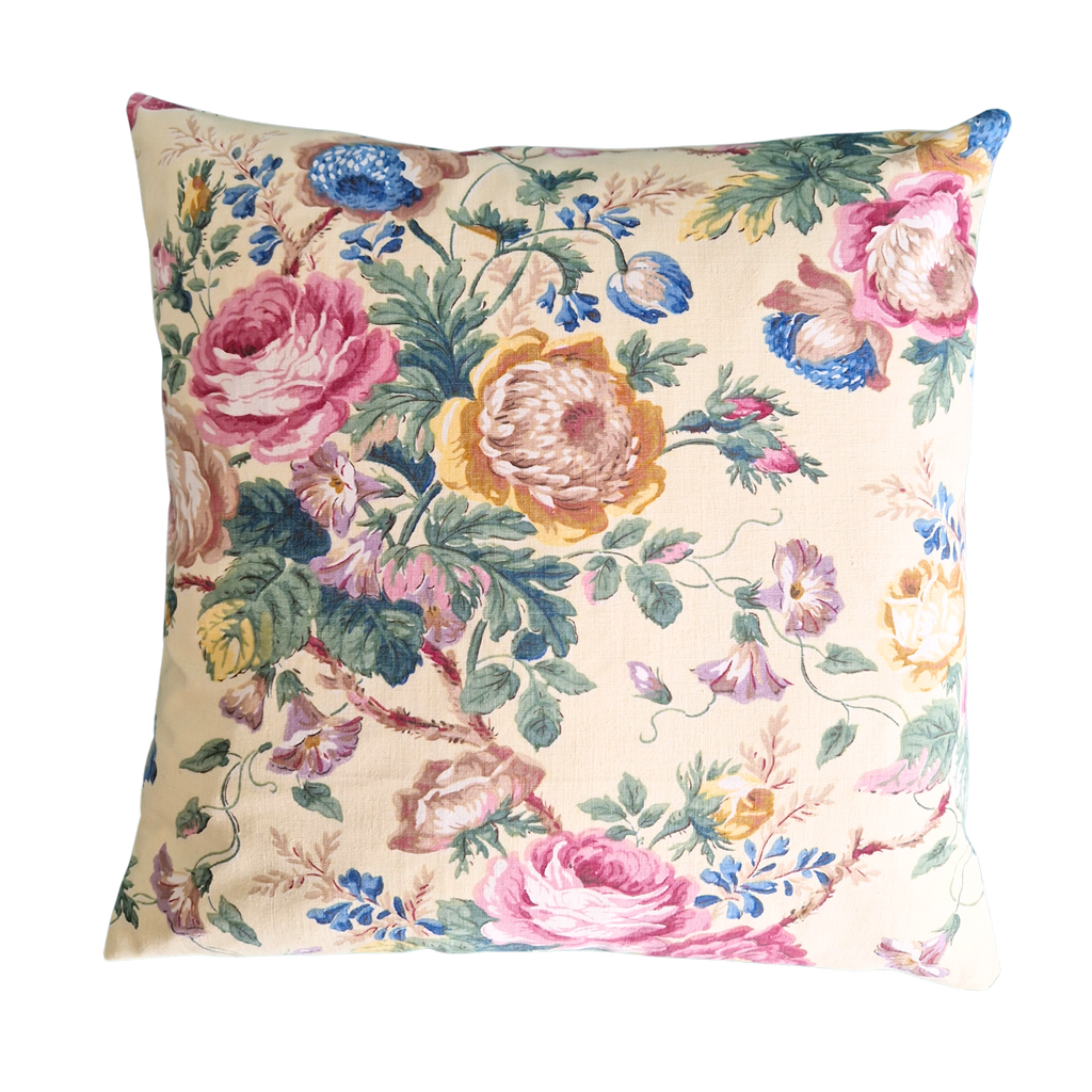 Vintage Floral Chintz Cushion Cover In Beautiful 1940s Fabric 