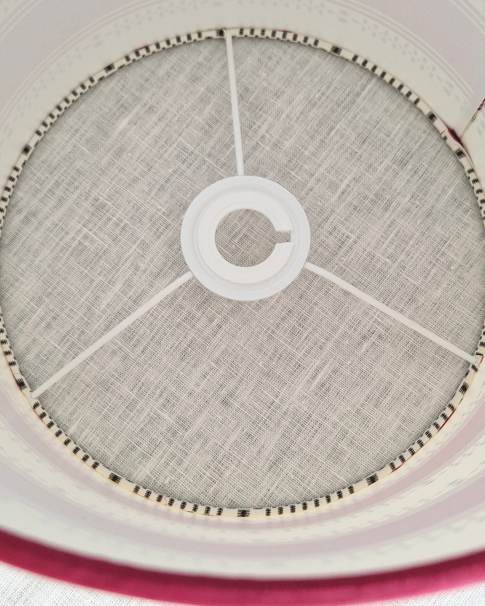 Large Drum Shade In Flora Soames Broken Stripe - Sea Blue