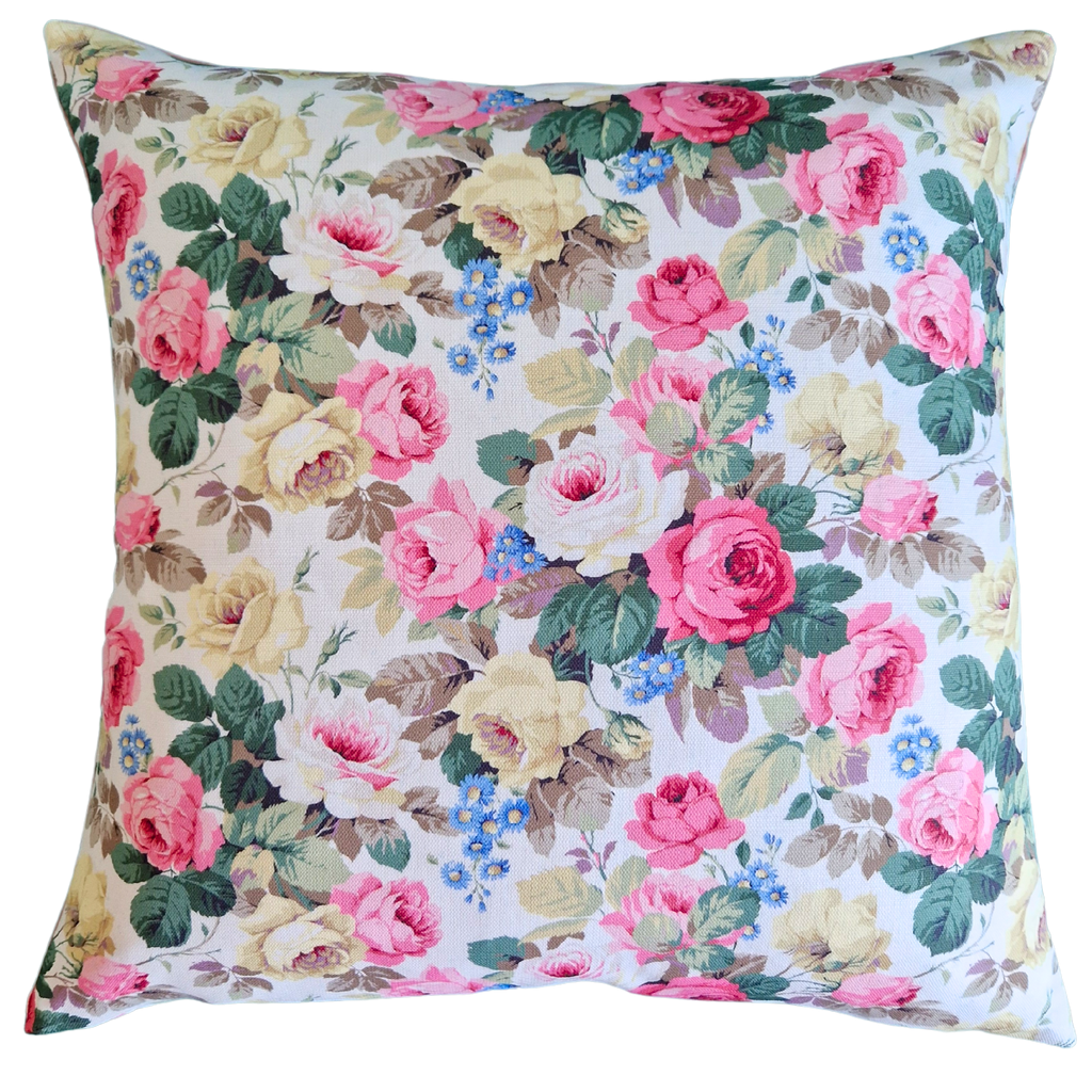 Floral Cushion Cover In Sanderson Chelsea Rose Minor