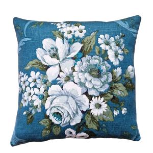Vintage Floral Cushion Cover  In Red Sanderson Bouquet Florals- 16 inch