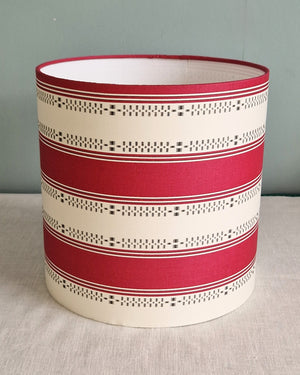 Large Drum Shade In Flora Soames Broken Stripe - Ruby