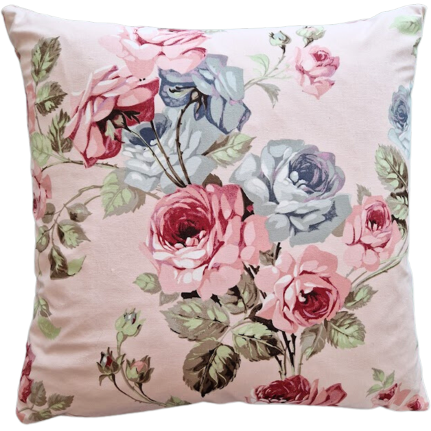 Vintage Floral Fabric Cushion Cover In Stunning Sanderson Rose Print