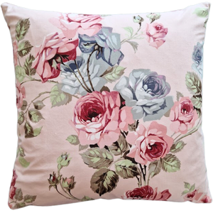 Vintage Floral Fabric Cushion Cover In Stunning Sanderson Rose Print