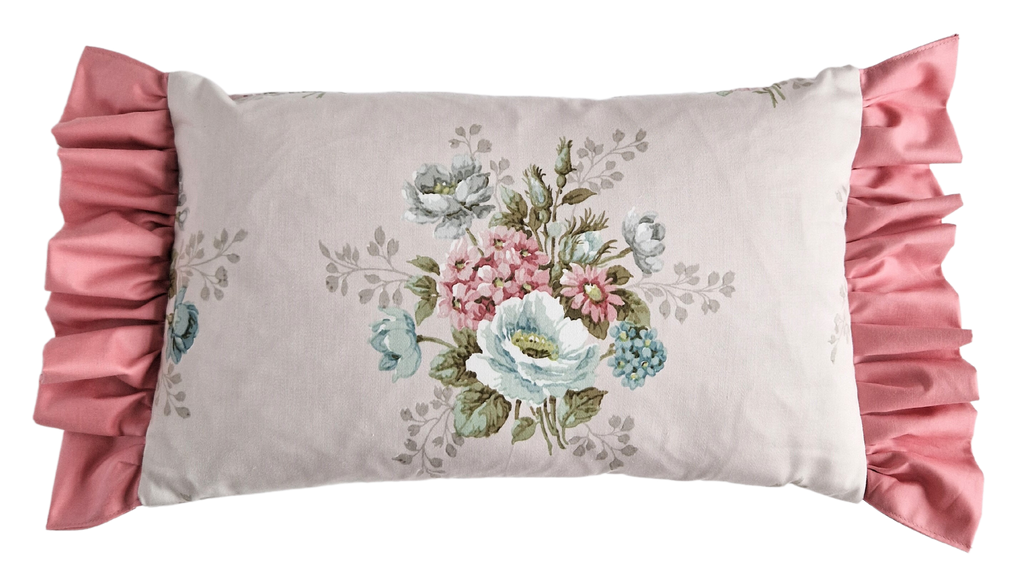 Ruffle Cushion Cover in Painterly Vintage Sanderson