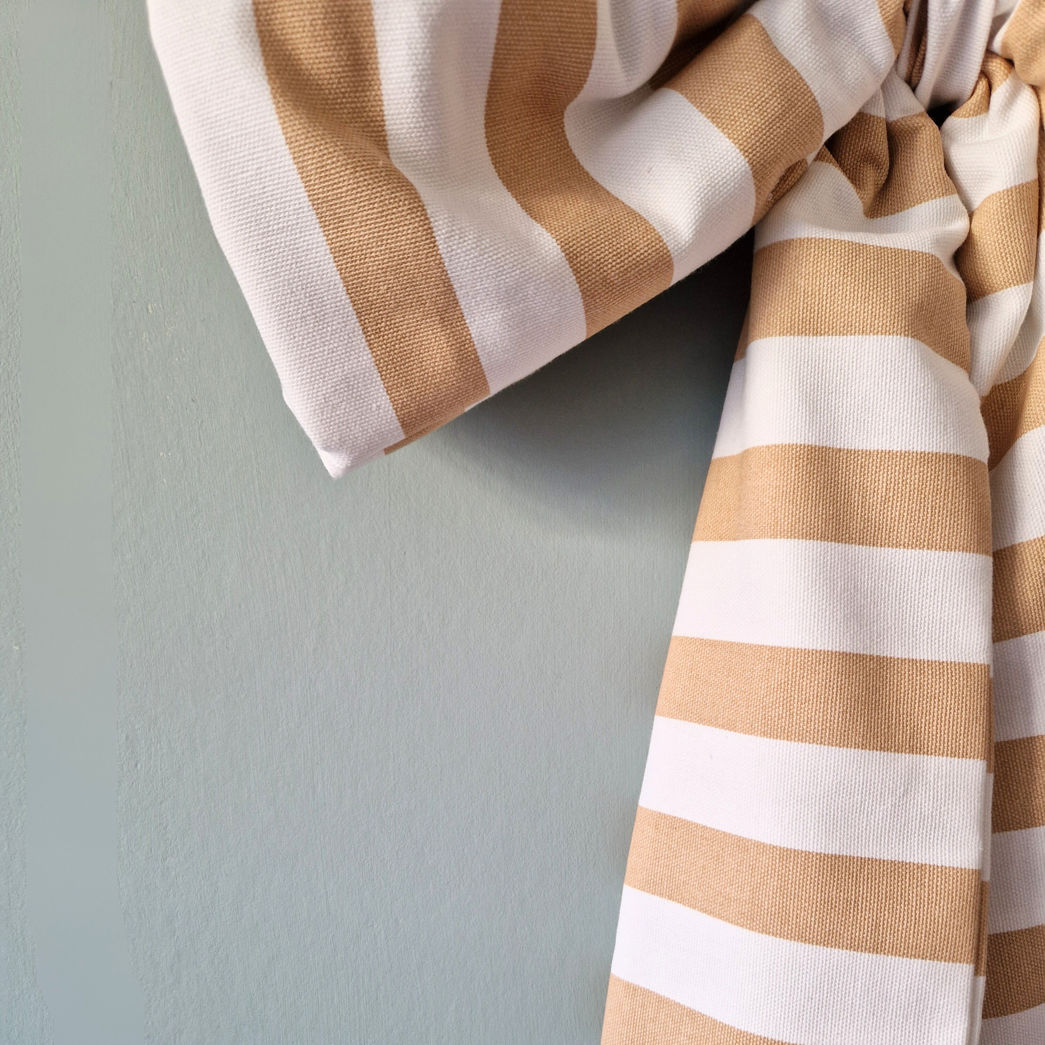 Extra Large Fabric Bow -  Beige Stripe