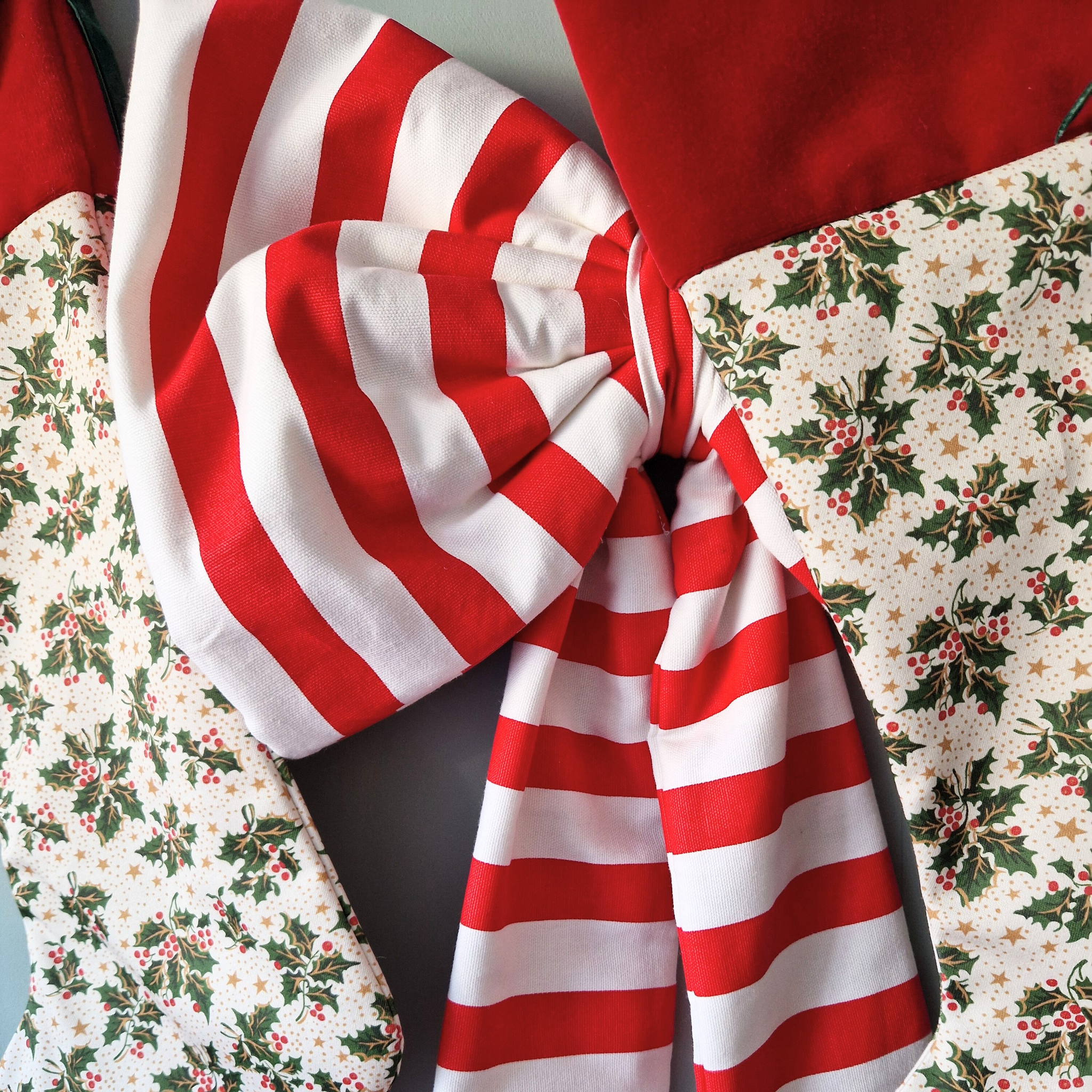 Extra Large Fabric Bow -  Red Stripe