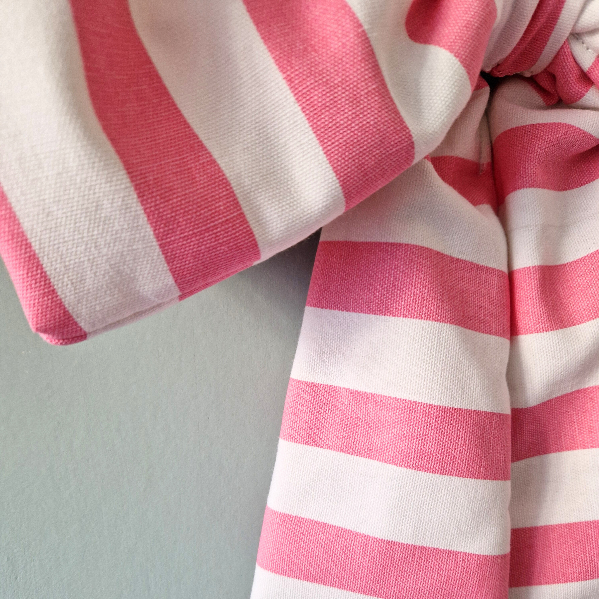 Extra Large Fabric Bow -  Pink Stripe