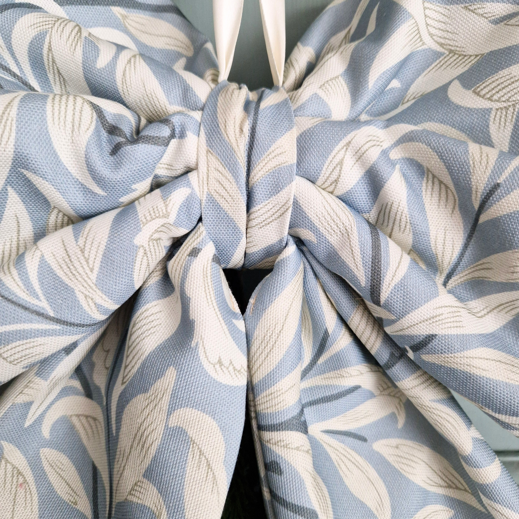 William Morris Large Fabric Bow -Willow Bough  Dove - MADE TO ORDER