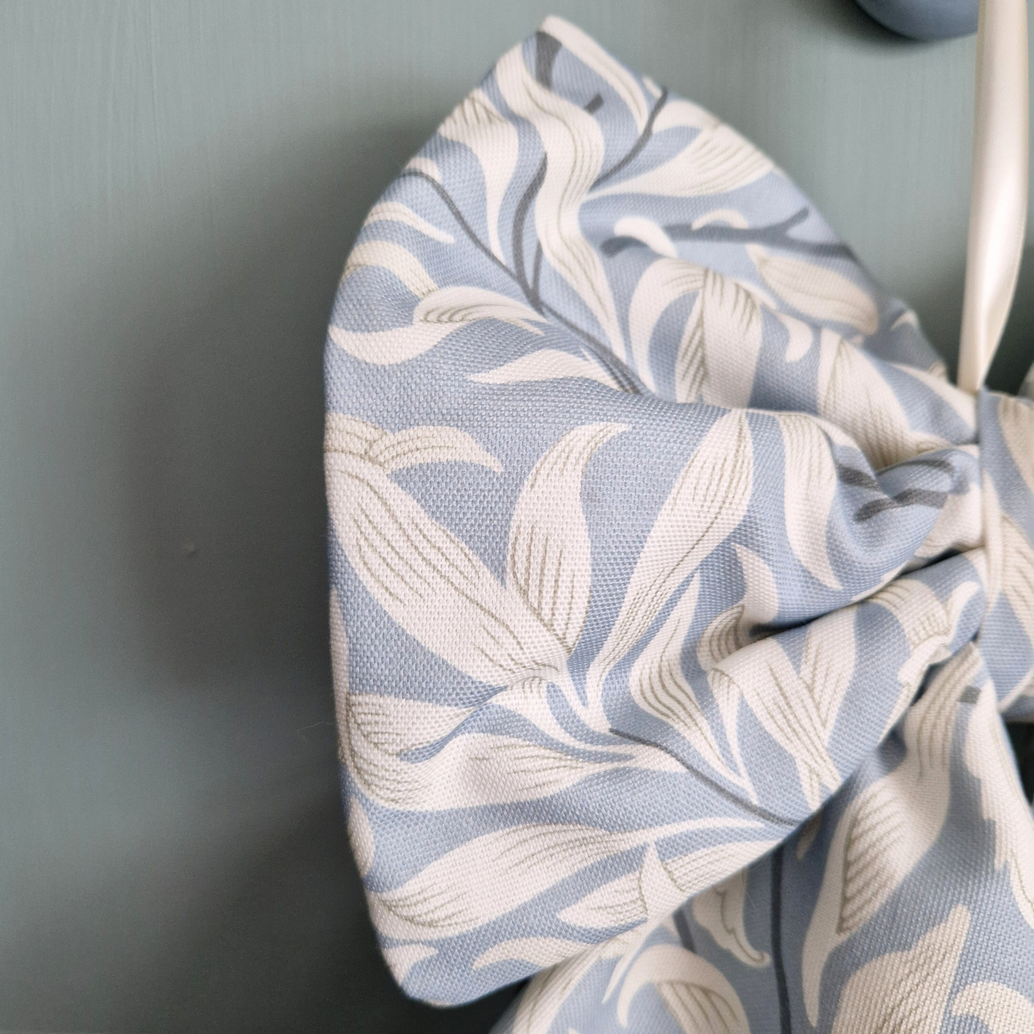 William Morris Large Fabric Bow -Willow Bough  Dove - MADE TO ORDER
