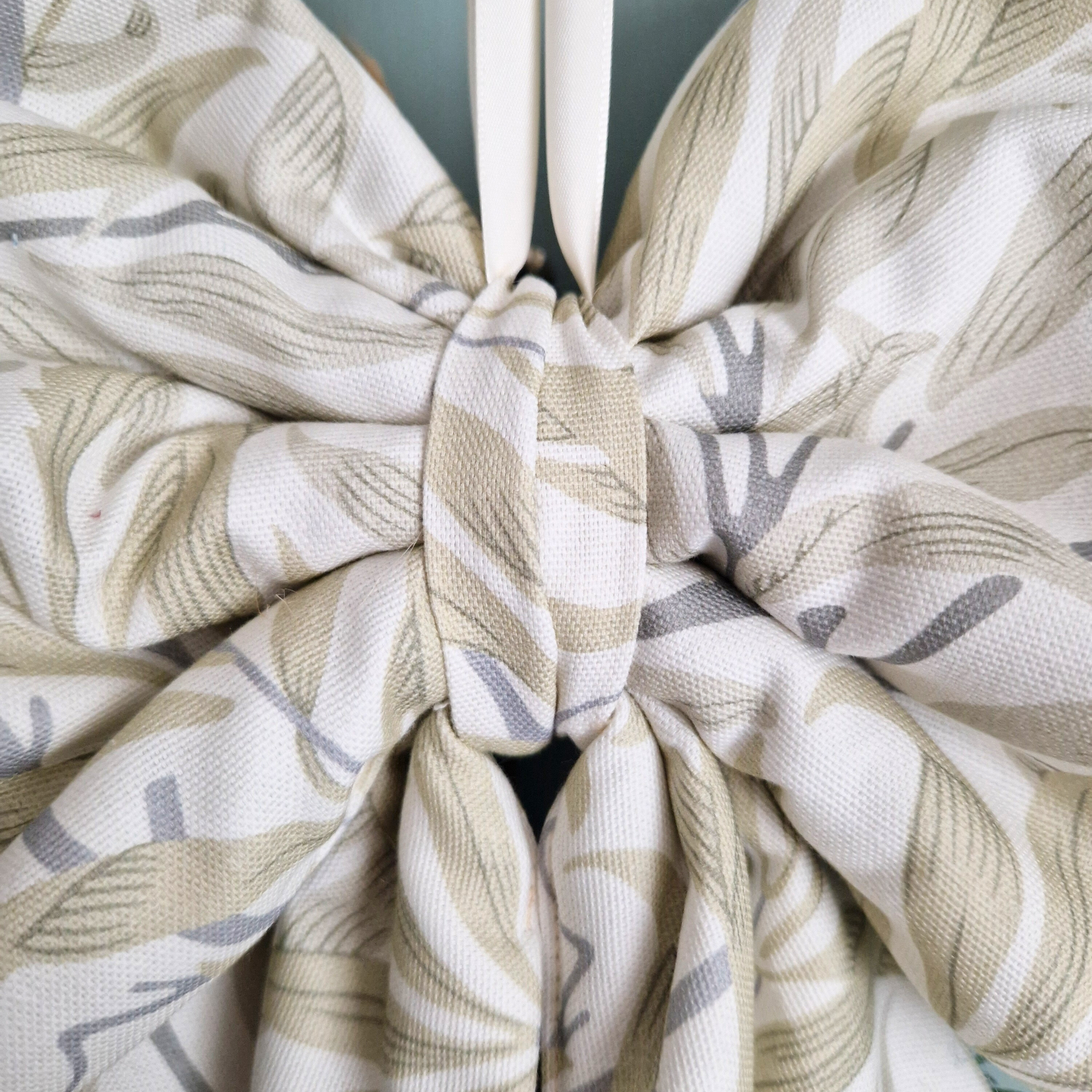 William Morris Large Fabric Bow -Willow Bough 'Linen' - MADE TO ORDER 