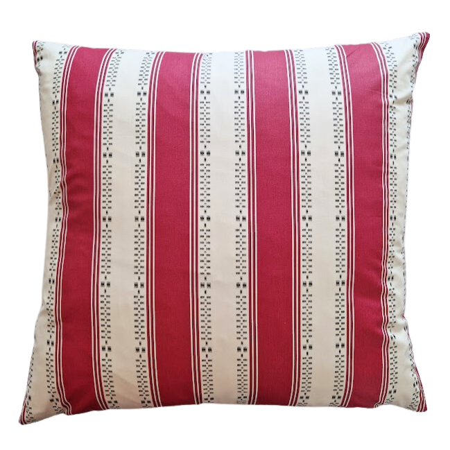 Flora Soames Broken Stripe Cushion Cover 18inch - Ruby