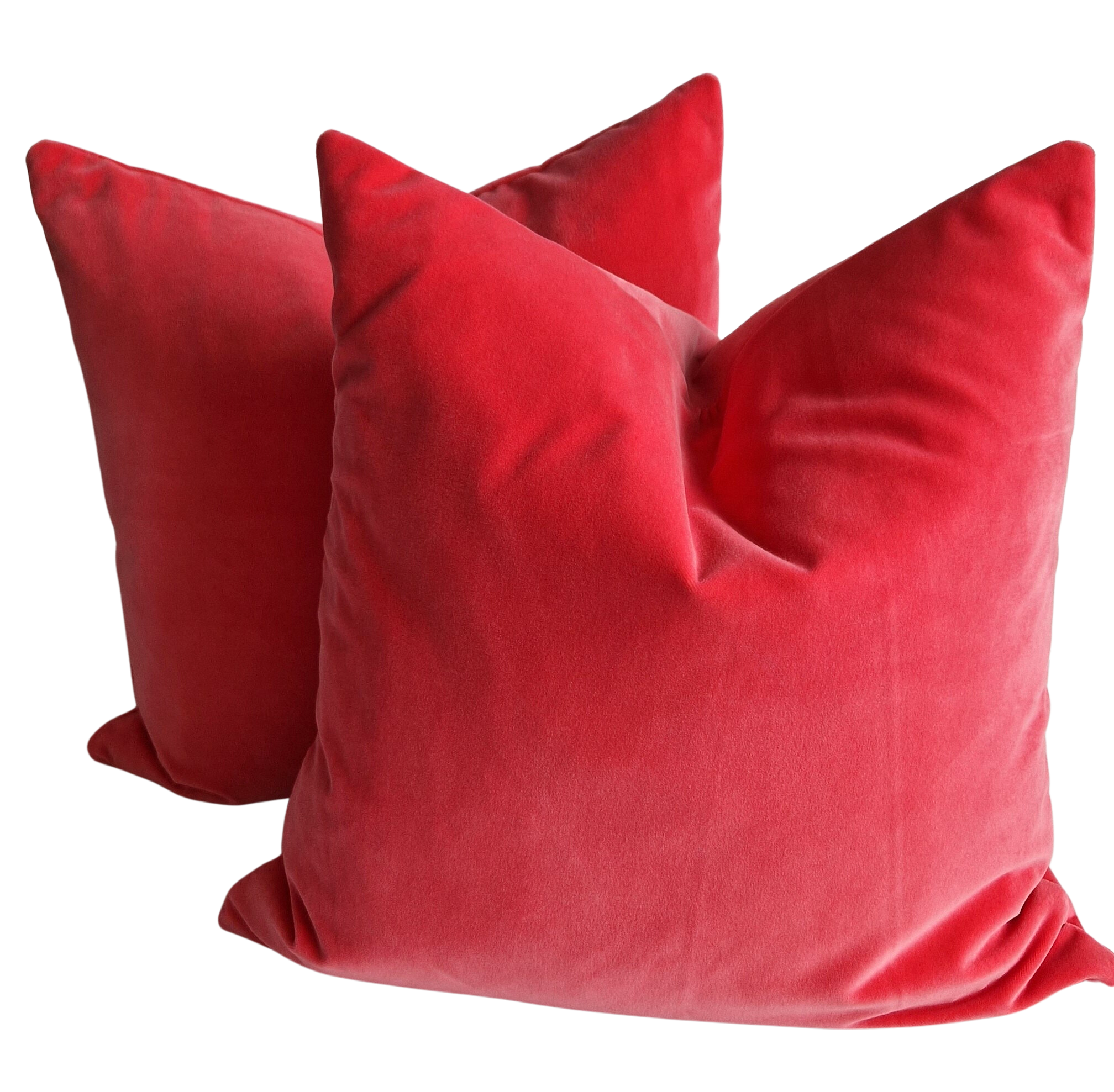 Plush Velvet Cushion Cover In Geranium Pink