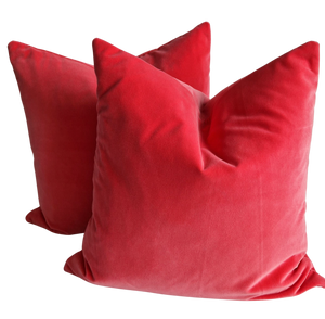 Plush Velvet Cushion Cover In Geranium Pink