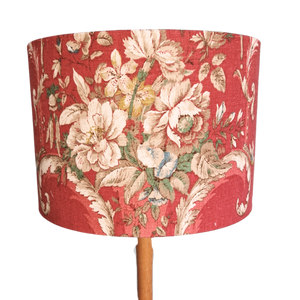 Large Drum Shade In Stunning Raspberry Sanderson Scrolls And Florals
