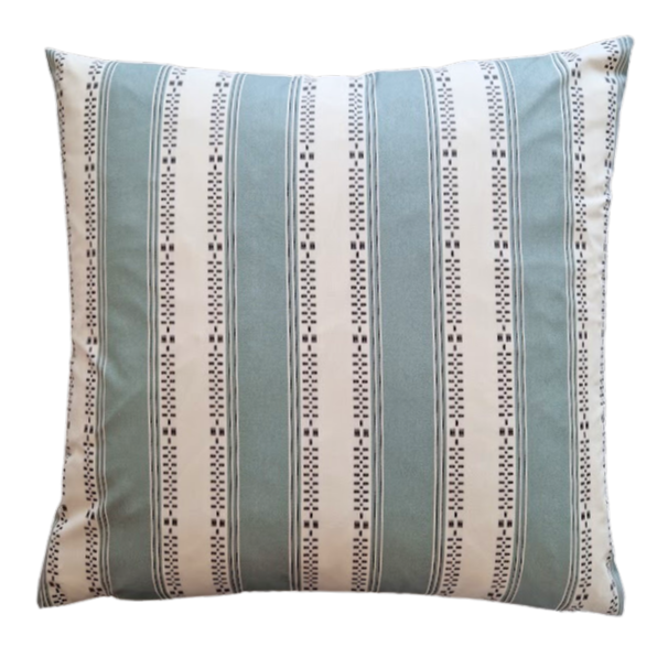 Flora Soames Broken Stripe Cushion 18inch - Sage