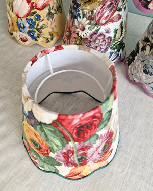 Scalloped Shade In Vintage Pale Painterly Florals