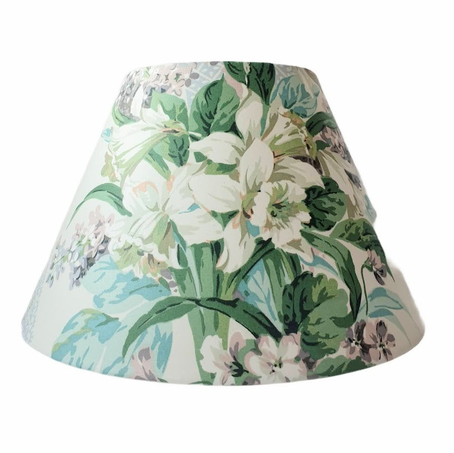 Lampshade In Jean Monro Glazed Wildflower Stripe - Blue