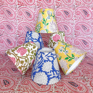 block print candle shades