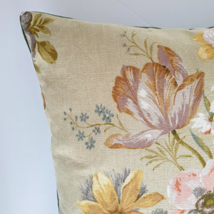 Vintage Floral Cushion In Pistachio Vintage Floral Sanderson
